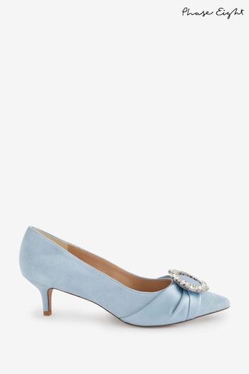 Phase Eight Blue Embellished Kitten Heel Shoes nere (N71530) | £129
