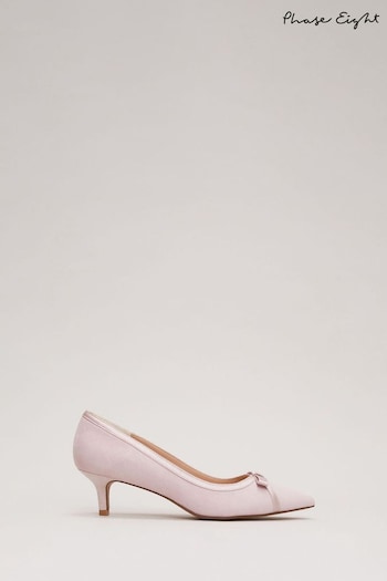 Phase Eight Pink Bow Kitten Heel Shoes (N71548) | £109