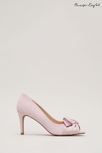 Phase Eight Pink Satin Twist Peeptoe info Shoes (N71557) | £109