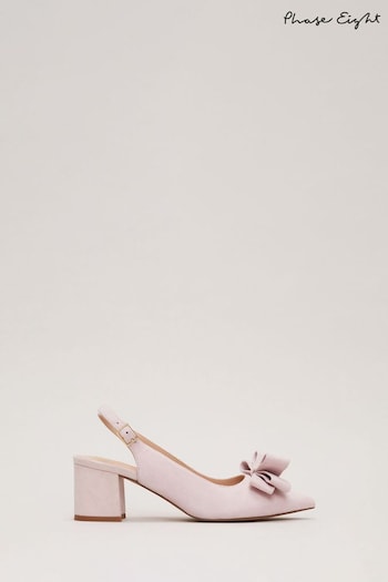 Phase Eight Pink Bow Front Block Heel Socks Shoes (N71564) | £109