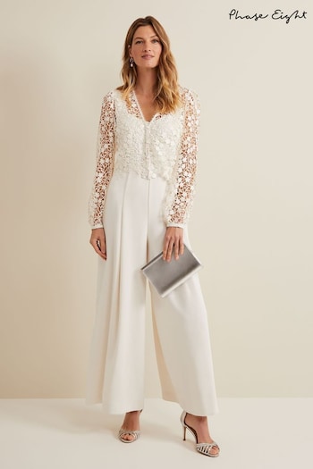 Phase Eight Cream Mariposa Lace Jumpsuit (N71606) | £199