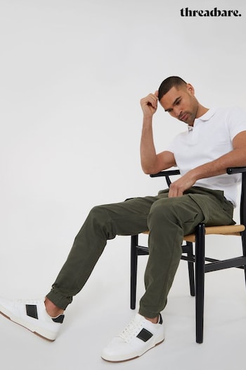 Threadbare Green Cotton Jogger Style Cargo Trousers With Stretch (N71614) | £32