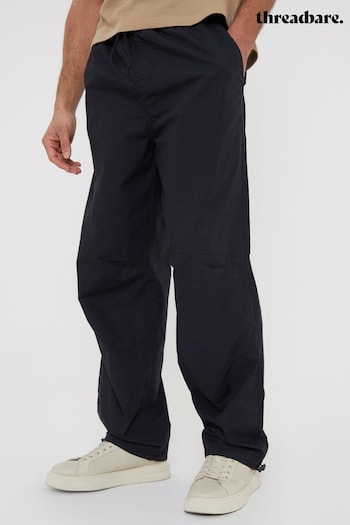 Threadbare Black Cotton Relaxed Fit Jogger Style Cuffed Trousers (N71617) | £28