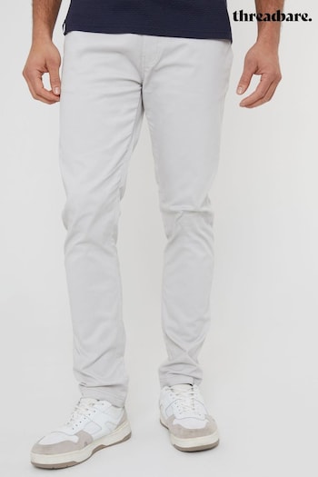 Threadbare White Cotton Slim Fit Chino Trousers With Stretch (N71646) | £24