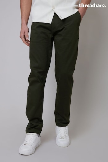 Threadbare Khaki Cotton Regular Fit Chino Trousers with Stretch (N71652) | £24