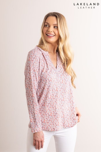 Lakeland Leather Pink Lilli Floral Print Jersey Top (N71669) | £30