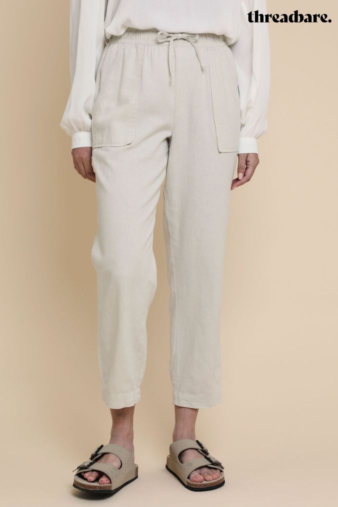 Cropped Linen Trousers Linen Blend Cropped Trousers Next UK