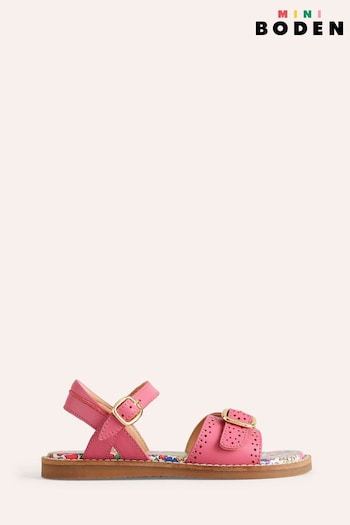 Boden Pink Leather Buckle Boys Sandals (N71736) | £34 - £39