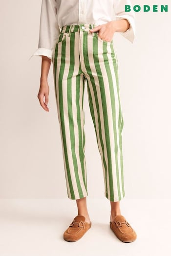 Boden Green High Rise Stripe Jeans (N71740) | £90