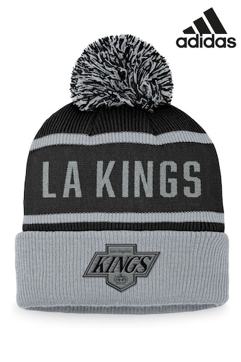 adidas Black NHL Los Angeles Kings Heritage Beanie Cuff with Pom (N71747) | £22