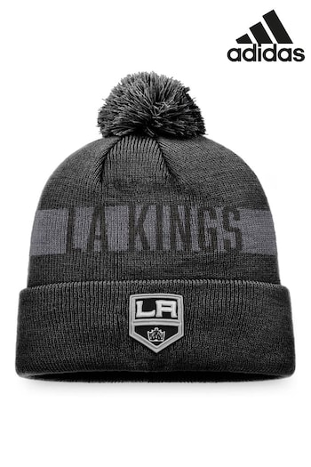 adidas Black NHL Los Angeles Kings Fundamental Bobble Hat (N71788) | £22