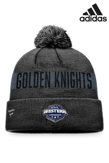 adidas Black NHL Vegas Golden Knights Fundamental Beanie Cuff with Pom (N71792) | £22