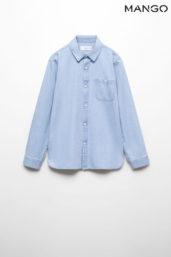 Mango Blue Cotton Denim Shirt (N71845) | £18