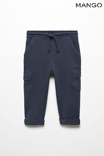Mango Blue Cotton Jogger-Style Trousers (N71864) | £15
