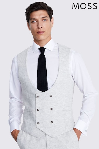 Tailored Fit Grey Light Donegal Waistcoat (N72096) | £90