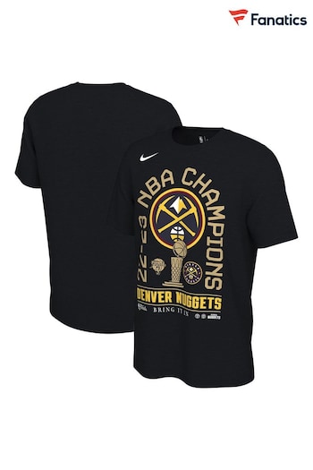 Fanatics NBA Denver Nuggets NBA Finals 2023 Celebration Locker Room Black T-Shirt (N72333) | £38