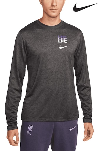 Nike Grey Liverpool Triple Logo Long Sleeve T-Shirt (N72346) | £38