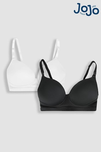 JoJo Maman Bébé Black 2-Pack Maternity & Nursing T-Shirt Bras (N72404) | £40