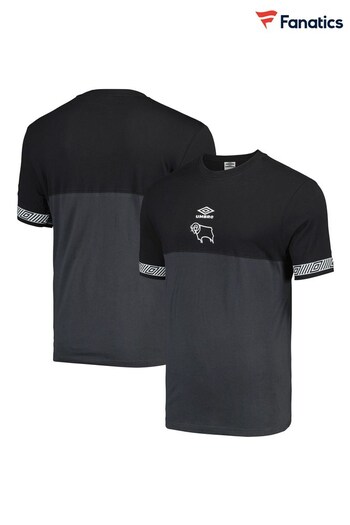 Fanatics Derby County Umbro Sport Style Crew Black T-Shirt (N72500) | £40