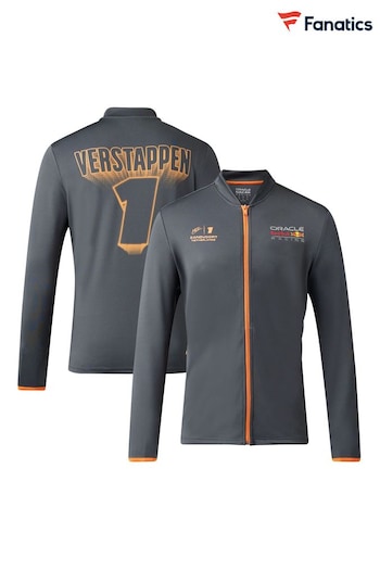 Fanatics Oracle Red Bull Racing Max Verstappen Zandvoort Special Edition Grey Track Jacket (N72505) | £80