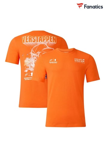 Fanatics Oracle Red Bull Racing Max Verstappen Zandvoort Special Edition Orange T-Shirt (N72529) | £33