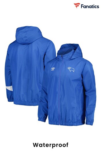 Fanatics Blue Derby County Umbro Training Waterproof Jacket (N72537) | £90