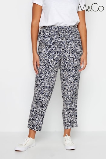 M&Co Blue Printed Trousers (N72630) | £27