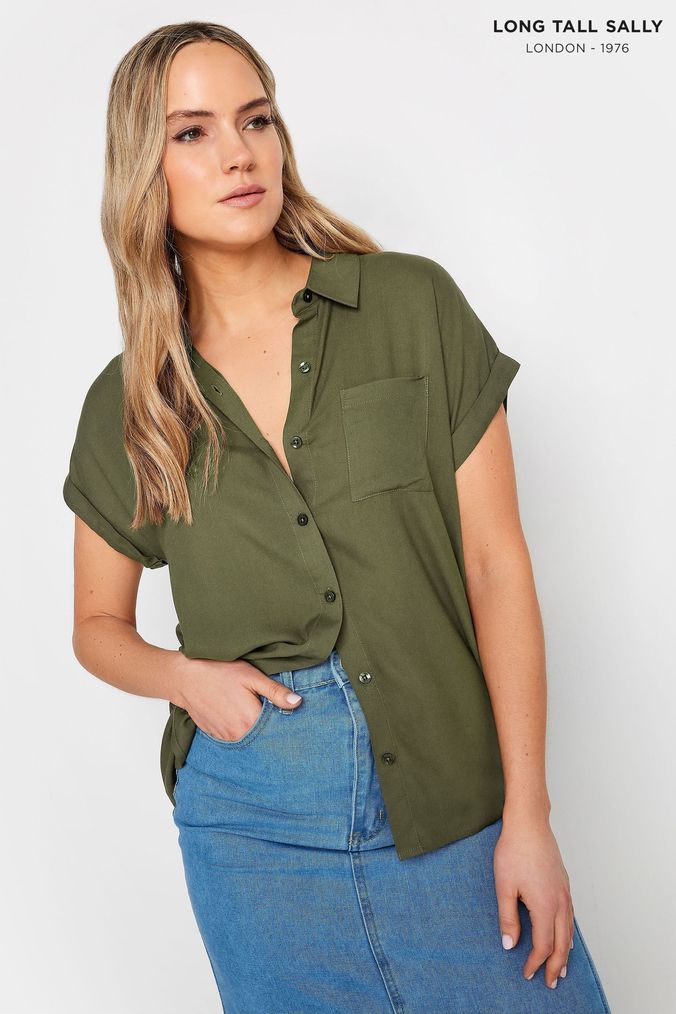 Green short new arrivals sleeve shirt womens