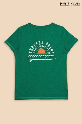 White Stuff Green Surfers Point Graphic T-Shirt (N72658) | £12