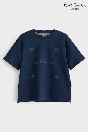 Paul Smith Junior Boys Oversized Short Sleeve Iconic Print T-Shirt (N72731) | £38