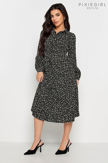 PixieGirl Petite Black Tiered Dress (N72754) | £34