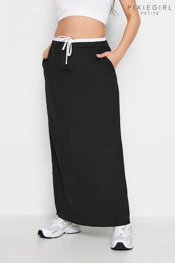 PixieGirl Petite Black Contrast Waist Skirt (N72761) | £29