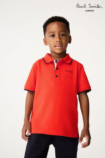 Paul Smith Junior Boys Short Sleeve Signature 100% Cotton Polo Shirt (N72784) | £45