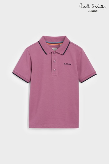 Paul Smith Junior Boys Short Sleeve Signature 100% Cotton Polo Shirt (N72788) | £45