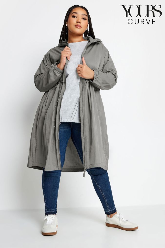 Ladies grey hooded coat shop