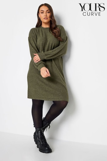 Yours Curve Green Soft Touch Jumper Dress (N72861) | £31