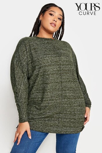 Yours Curve Green Soft Touch Front Seam Detail Jumper (N72878) | £29