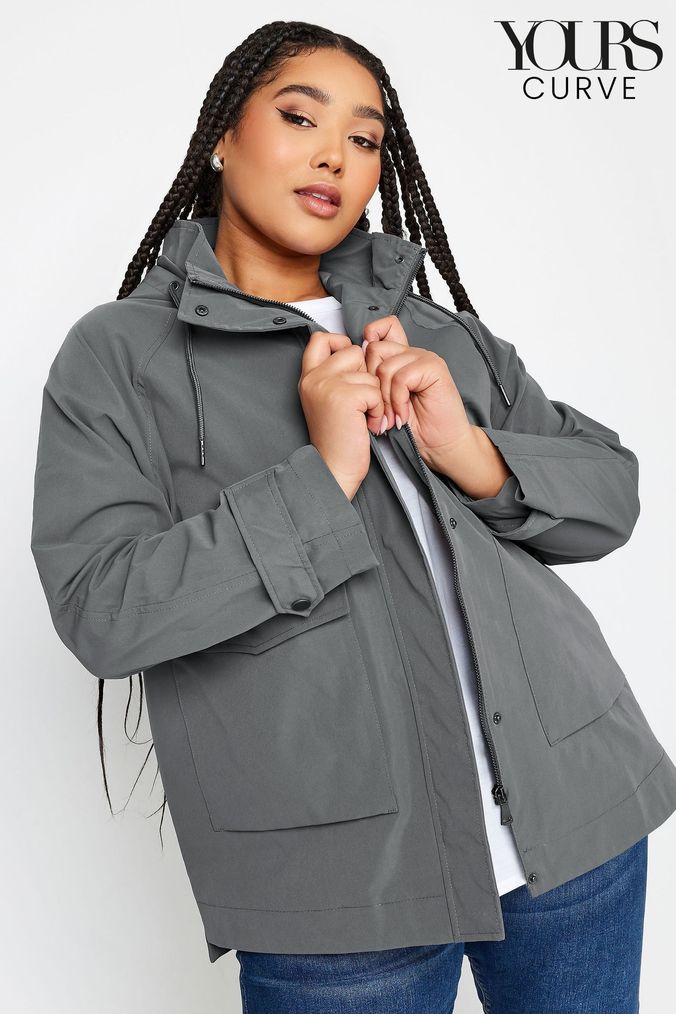 Grey hooded coat womens outlet