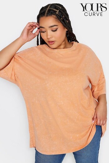 Yours Curve Orange Boxy T-Shirt (N72905) | £19