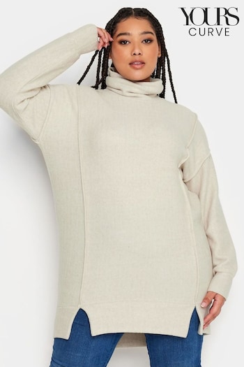 Yours Curve Natural Soft Touch Turtle Neck Sweatshirt (N72964) | £31