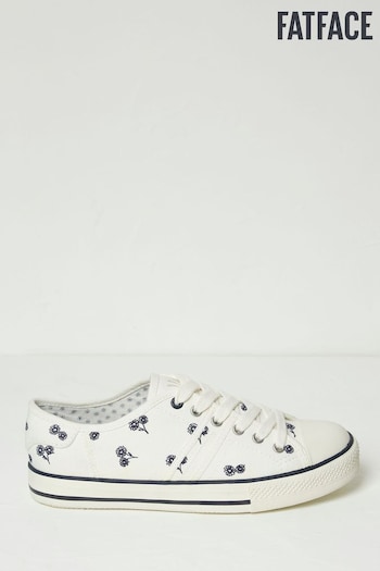 FatFace Natural Raya Canvas Lace Up Trainers (N72992) | £39