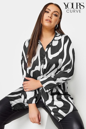 Yours Curve Black/White Oversized Shirt (N73004) | £29