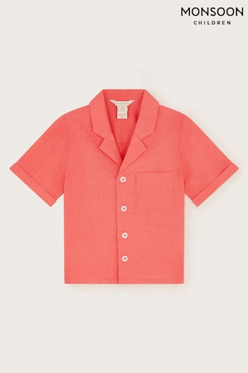 Monsoon Orange Relaxed Linen Shirt (N73148) | £18 - £21