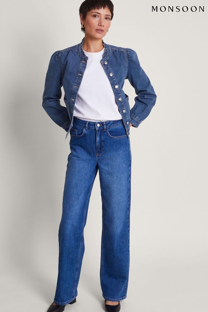 Monsoon red shop denim jacket