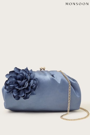 Monsoon Blue Corsage Satin Bag (N73196) | £39