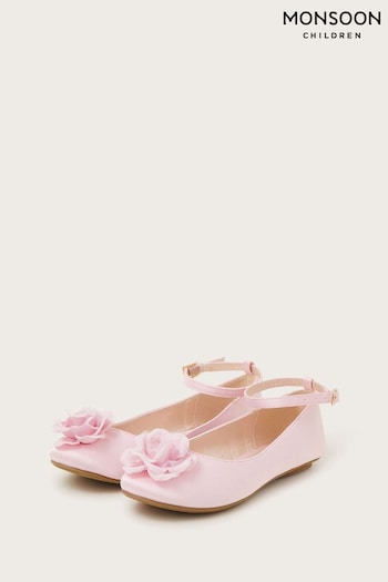 Monsoon Pink Anise Rose Ballerina Flats (N73198) | £26 - £30