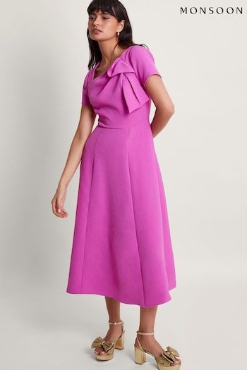 Monsoon Pink Poppy Flared Dress (N73222) | £125