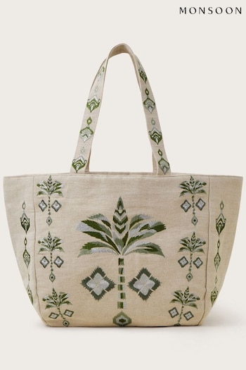 Monsoon Palm Canvas Tote Bag (N73226) | £55