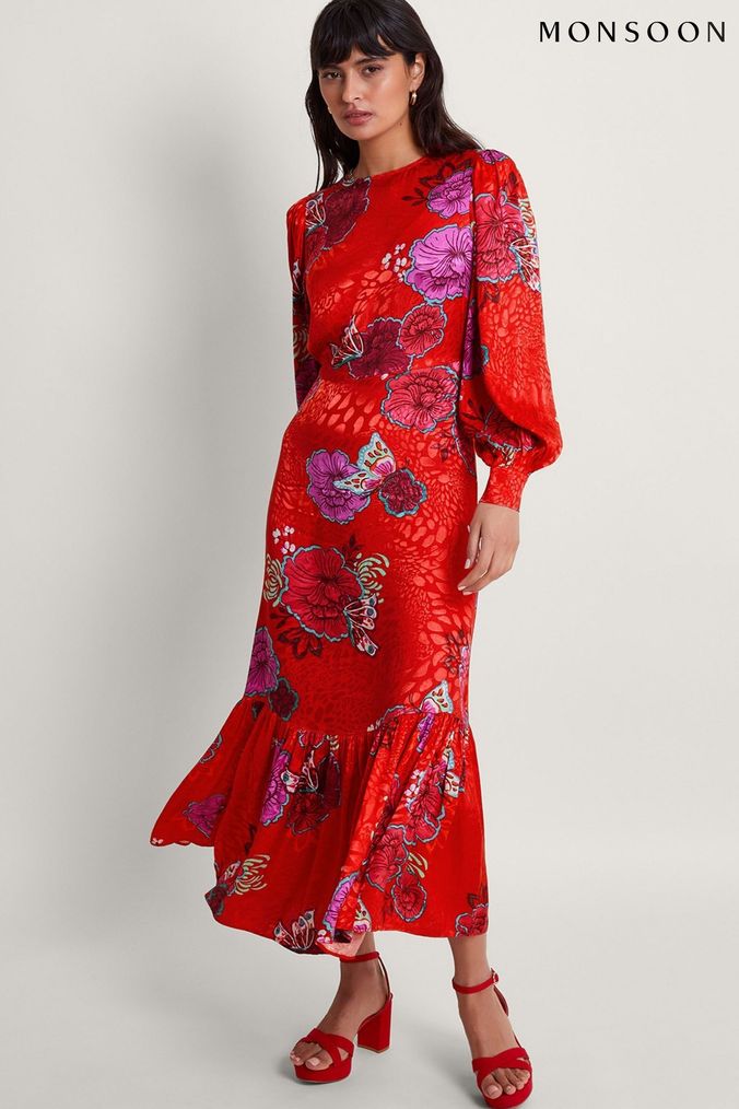 Monsoon alba shop print maxi dress