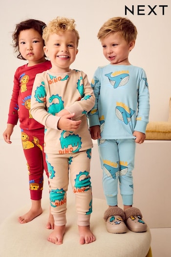 Red/Blue/Neutral Character Snuggle 100% Cotton Pyjamas 3 Pack (9mths-8yrs) (N73576) | £27 - £33